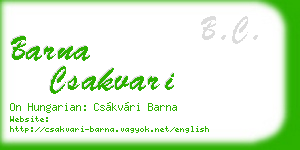 barna csakvari business card
