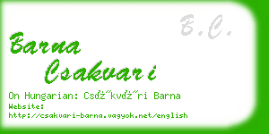 barna csakvari business card